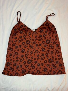 a new day Rust Brown Leopard Print Tank Top